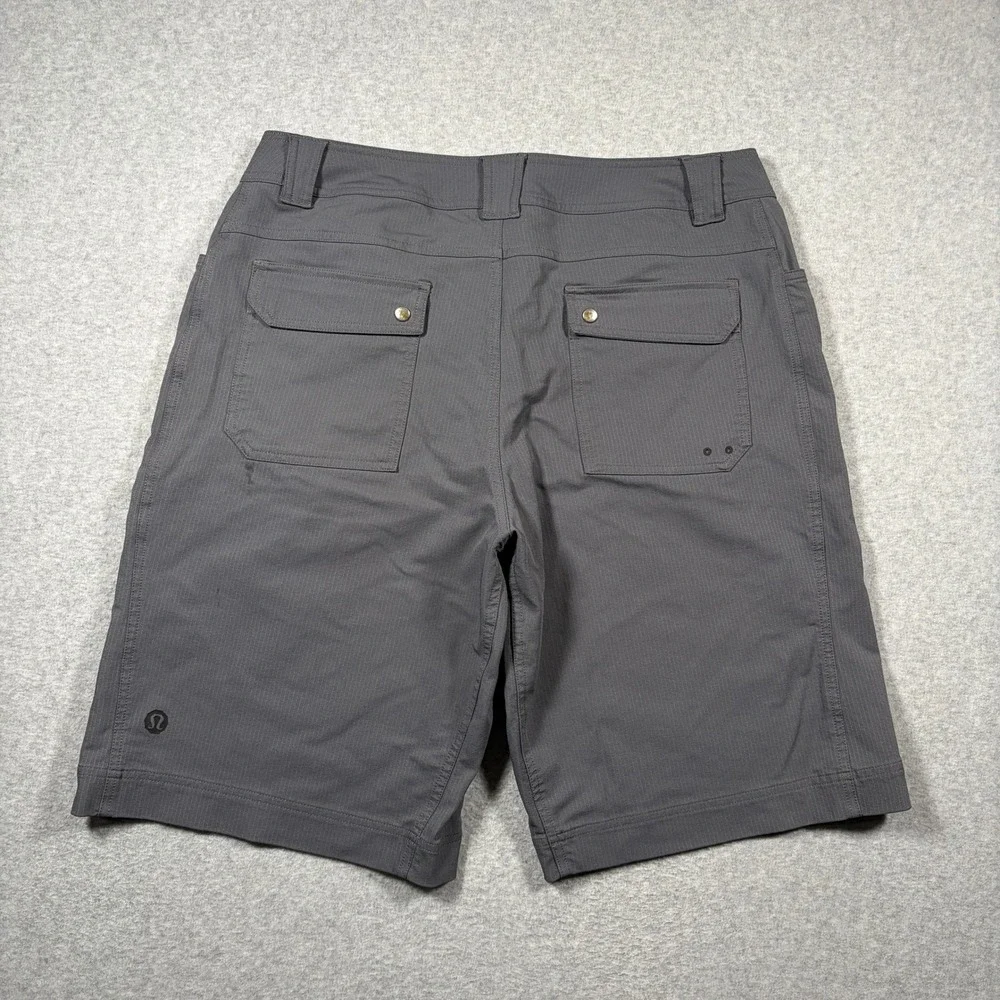 Lululemon Cadence Commute Shorts Men 38 Gray Pinstripe Cargo Athletic 12